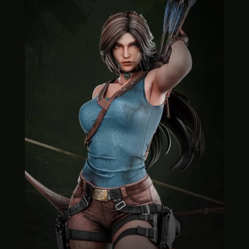 Lara Croft with Tucanos Figurine | 3D Print Model | STL Files
