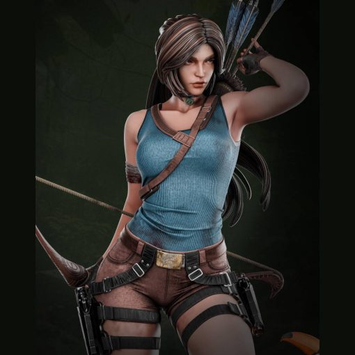 Lara Croft with Tucanos Figurine | 3D Print Model | STL Files