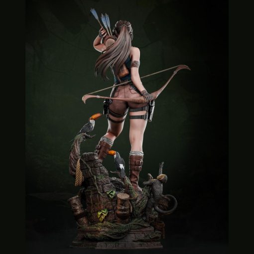 Lara Croft with Tucanos Figurine | 3D Print Model | STL Files