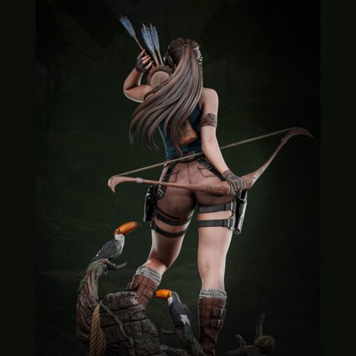 Lara Croft with Tucanos Figurine | 3D Print Model | STL Files